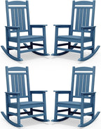 SERWALL Outdoor Rocking Chair Set of 4, Oversized Patio Rocking Chair, Porch by SERWALL