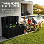 260 Gallon Resin Deck Box, Outdoor Toy Storage Box, Package Delivery Box - Image 4