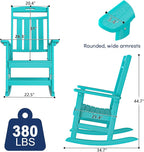 Oversized HDPE Outdoor Rocking Chair Set of 4, All-Weather, Aruba | Heavy Duty - Image 3