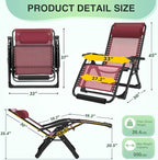 Suteck Oversized Zero Gravity Chair, 500LBS 33" XXL Reclining Lounge Chairs | - Image 2