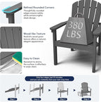 Stackable Adirondack Chairs, Compact All Weather HDPE, All-Weather - Image 6