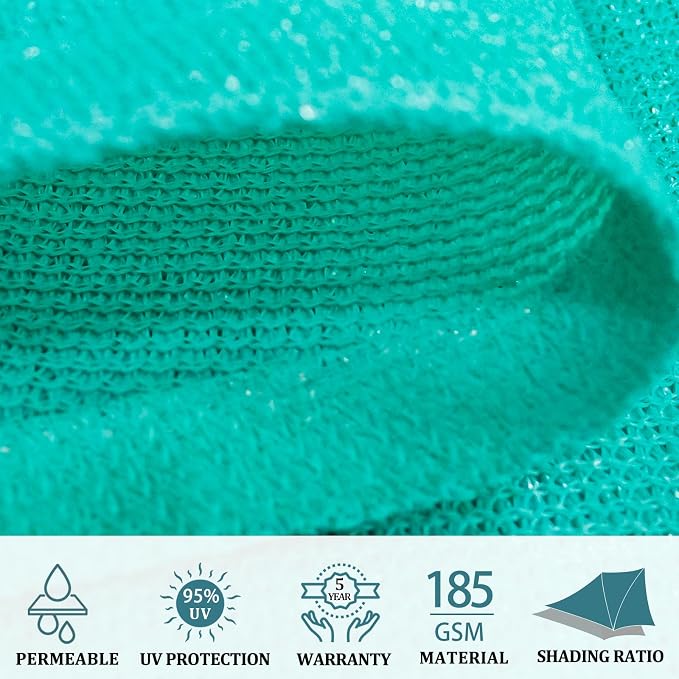 Shade&Beyond 8'x15' Sun Shade Sail Canopy Rectangle, UV Block Breathable Curved - Image 3