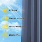 NICETOWN Fade Resistant Patio Curtains Outdoor Waterproof, Fade-Proof Curtains - Image 7