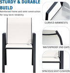 Outdoor Patio Chairs Set of 2, Oyster Beige Stackable Outdoor Chairs, - Image 6