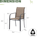 Outdoor Chairs Set of 6, Stackable Patio Dining Chairs - Image 3