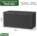 120 Gallon Waterproof Resin Outdoor Storage Box, Weatherproof Outdoor Bin - Image 2