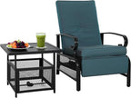 Incbruce 2 Pieces Outdoor Lounge Recliner Set, Adjustable Metal Recliner Sofa by Incbruce