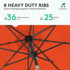 JEAREY 9FT Outdoor Patio Umbrella, Market Umbrella, Tilt & Crank UV Protection - Image 5