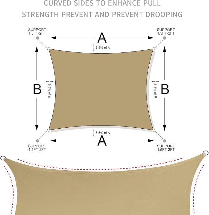 LOVE STORY 12' x 16' Rectangle Sun Shade Sail - Image 7