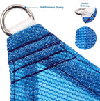 Eden's Decor Straight Flat-Edged 5' x 17' Blue Sun Shade Sail Rectangular - Image 2