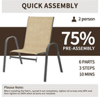 Patio Chairs Set of 8, Outdoor Dining Chairs - Image 6