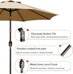 9' Outdoor Patio Umbrella, Outdoor Table Umbrella, Yard Umbrella, Market - Image 4