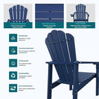THOEOE Stackable Adirondack Chair Set of 4, Fire Pit Chairs Set of 4 | HDPE - Image 6