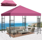 10x10 Gazebo Canopy Replacement Top, 300D High-Density Waterproof Single Layer by Bsteciar