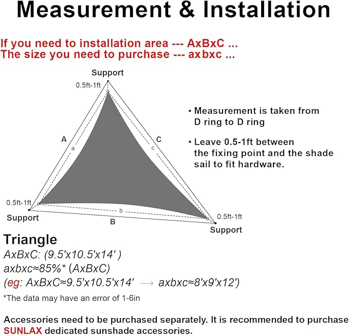Sun Shade Sail 17'x24'x29.4' Brown Triangle Shade Cover Custom Size | 95% UV - Image 2