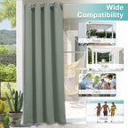 NICETOWN 2 Panels Sage Green Blackout Outdoor Curtains - Image 5