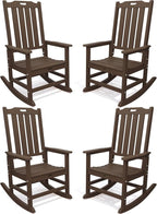 THOEOE Outdoor Rocking Chairs Set of 4, Oversized Patio Rocking Chair | HDPE by THOEOE