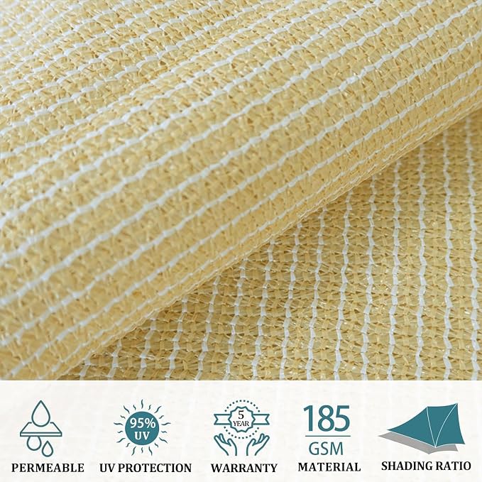Shade&Beyond 4'x10' Sun Shade Sail Canopy Rectangle, UV Block Breathable Curved - Image 3
