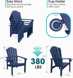 THOEOE Stackable Adirondack Chair Set of 6, Fire Pit Chairs, Space Saving - Image 2