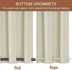 RYB HOME Extra Wide Outdoor Curtains 2 Panels or Patio Waterproof | Blackout - Image 3