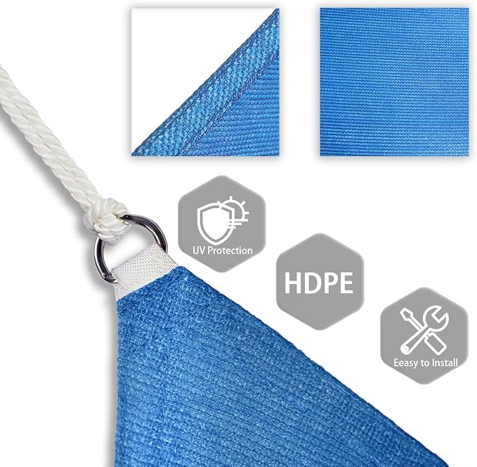 Patio Paradise 8' x 8' x 8' Sun Shade Sail Triangle Canopy Shade Cloth Fabric - Image 3