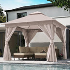 10'x10' Outdoor Gazebo, Metal Frame Heavy Duty Patio Canopy Tent Shelter by LAUSAINTHOME