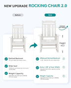 SERWALL HDPE Oversized Outdoor Rocking Chairs Set of 4, Patio Rocker, All - Image 4