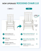 SERWALL Outdoor Rocking Chair, HDPE Oversized Rocking Chair Outdoor - Image 2