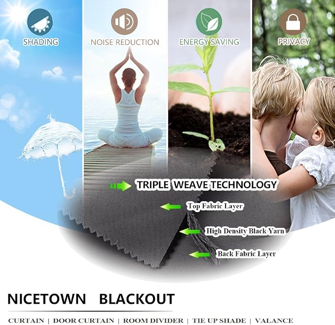 NICETOWN Outdoor Curtain Waterproof Extra Long 108" - Image 4