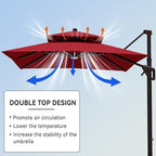 9' X 12' Cantilever Patio Outdoor Umbrella - Image 7