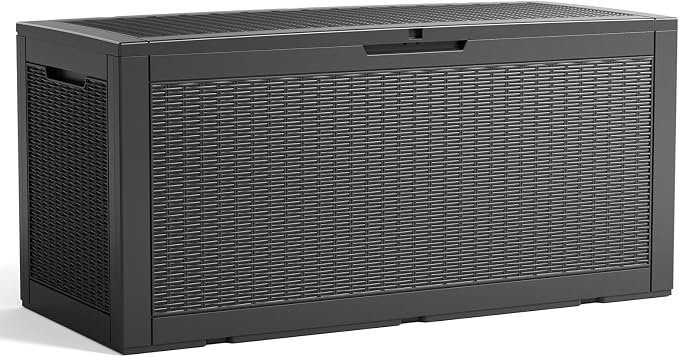 120 Gallon Outdoor Deck Box, Resin Waterproof Storage Box by KFY