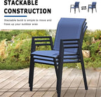 Outdoor Patio Chairs Set of 6, Lightweight Patio Set - Image 2