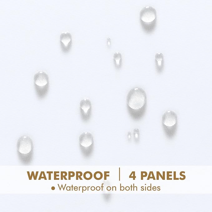 MIULEE White Outdoor Curtain for Patio Waterproof 4 Panels 54 x 108 Inch | - Image 3