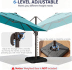 9' X 12' Cantilever Patio Umbrella Rectangle Outdoor Umbrella, 6-Level Tilt & - Image 6