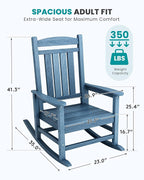 SERWALL Outdoor Rocking Chair Set of 4, Patio Rocking Chair, Porch Rocker - Image 2