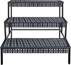 3-Tier Rectangular Metal Plant Stand, Ladder Flower Pot Rack | 3-tier stair by Garden4you