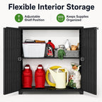 ADDOK Outdoor Storage Cabinet, 60 Gallon Waterproof Resin Patio Storage Cabinet - Image 4