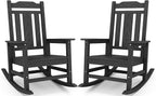 SERWALL HDPE Oversized Outdoor Rocking Chairs Set of 2, Patio Rocker, All by SERWALL