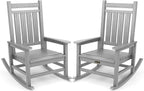 SERWALL Outdoor Rocking Chair Set of 2, Sliver Gray | 21.1" Widened Seat adds by SERWALL
