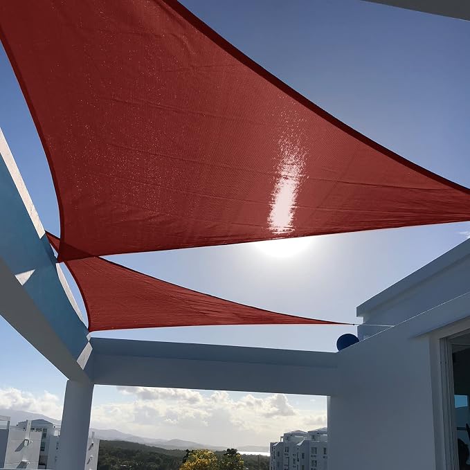 SUNNY GUARD Custom Size 11'x11'x15.6' Terra Red Sun Shade Sail Right Triangle by SUNNYGUARD