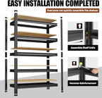 Storge Shelves 3-Tier Metal Shelving Unit, Adjustable Steel Shelves, Boltless - Image 7