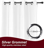 White Grommet Outdoor Curtains for Patio Waterproof 8 Pcs 54x120 In | - Image 2