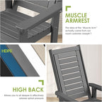 GREENVINES Oversized Outdoor Rocking Chairs Set of 2, HDPE Rocker - Image 7