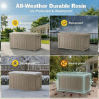 270 Gallon Outdoor Storage Box Resin Deck Box All Weather Waterproof Large - Image 3