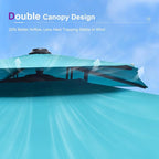 PURPLE LEAF Patio Umbrella 10FT Outdoor Umbrella Double Top Turquoise Blue | - Image 8