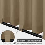Easy-Going Outdoor Patio Curtains 2 Panels, 110x120 inch, Khaki | Privacy - Image 3