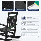 Oversized HDPE Outdoor Rocking Chair Set of 2, All-Weather, Extra Large & Extra - Image 5