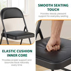 6 Pack Padded Folding Chairs, Portable Metal Foldable Chairs - Image 5