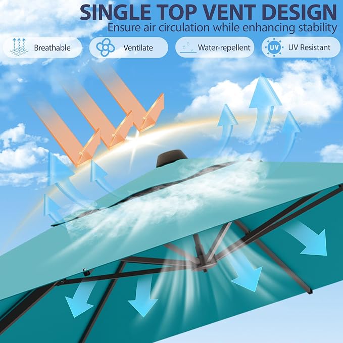 10' X 10' Patio Umbrella Cantilever Outdoor Rectangle Umbrella - Image 5
