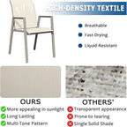 Outdoor Patio Chairs Set of 4, Ivory Beige Stackable Outdoor Chairs, - Image 4